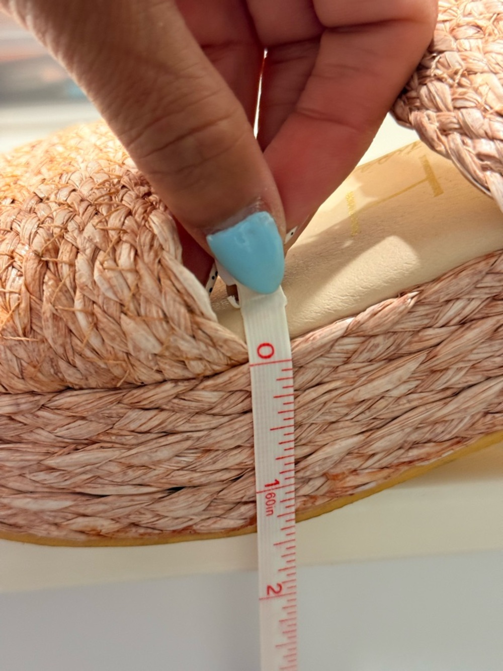Woven Espadrille Platform Sandal in Light Peach
